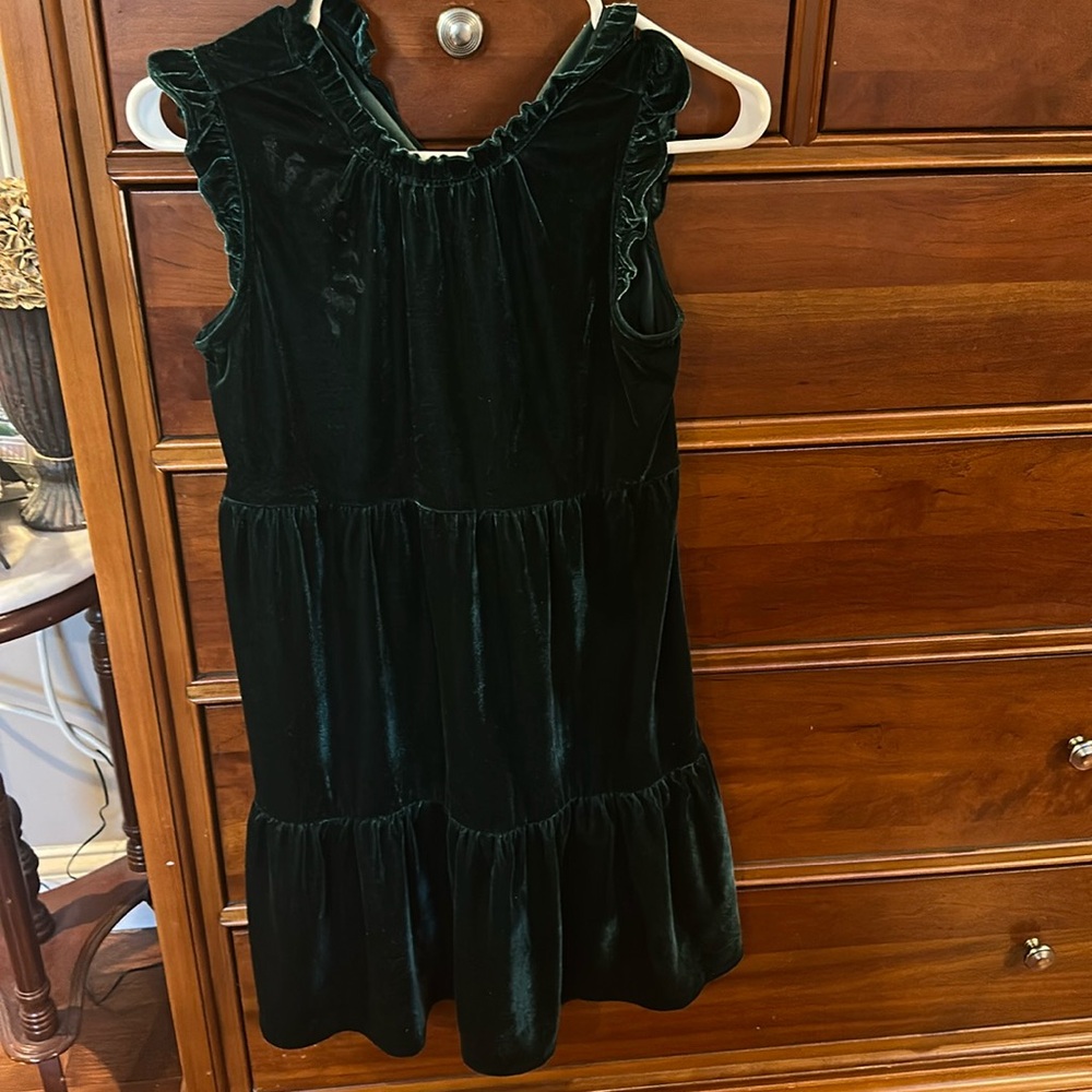 Girls Jcrew dress green velvet